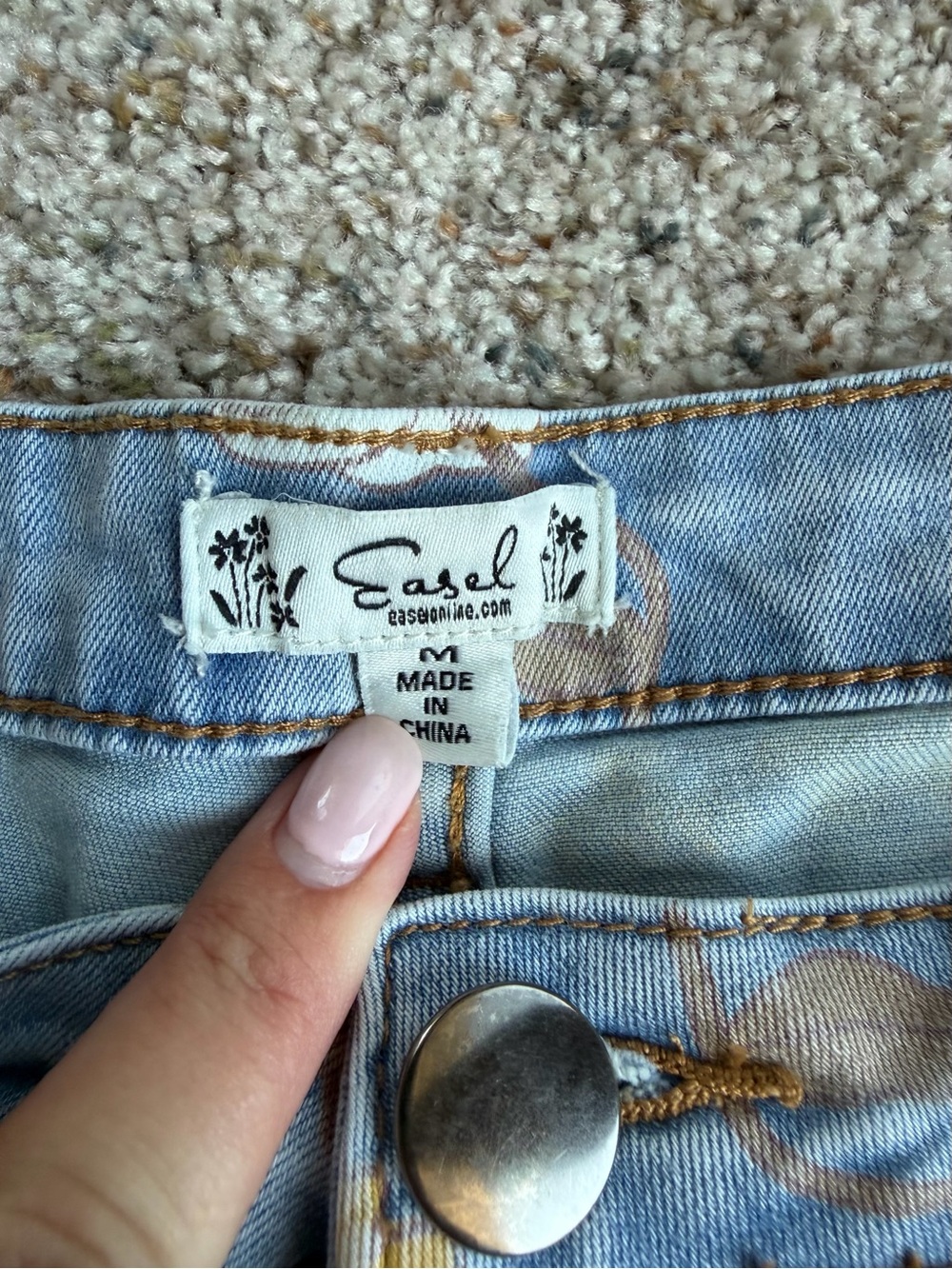 Easel Floral Light Blue Women's Jeans - Picture 4 of 4